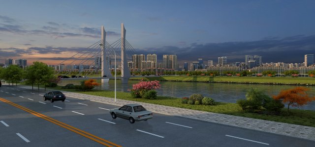 Cityscape Modelo 3D .c4d .max .obj .3ds .fbx .stl .blend 