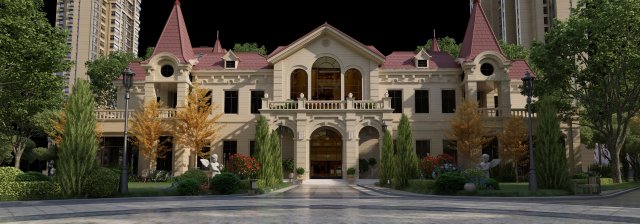Villa 3Dモデル .c4d .max .obj .3ds .fbx .stl .blend 