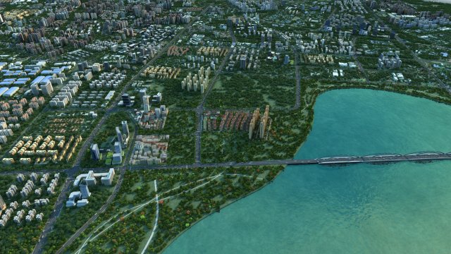 Cityscape 3D 模型 .c4d .max .obj .3ds .fbx .stl .blend 