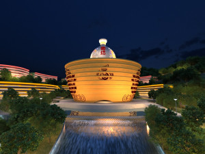 Wine bottle building Modelo 3D