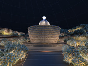 Wine bottle building Modelo 3D