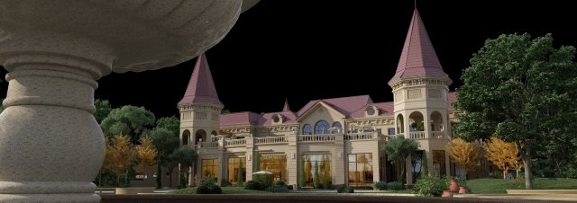 Small town 3D Model .c4d .max .obj .3ds .fbx .stl .blend 