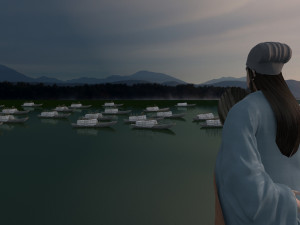 Grass boat borrowing arrows Modèle 3D