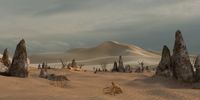 Desert 3D Model .c4d .max .obj .3ds .fbx .stl .blend 