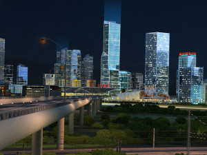 The view of the city Modello 3D
