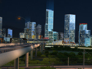 The view of the city Modello 3D