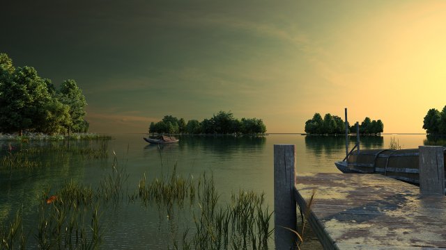 Lake 3D 模型 .c4d .max .obj .3ds .fbx .stl .blend 