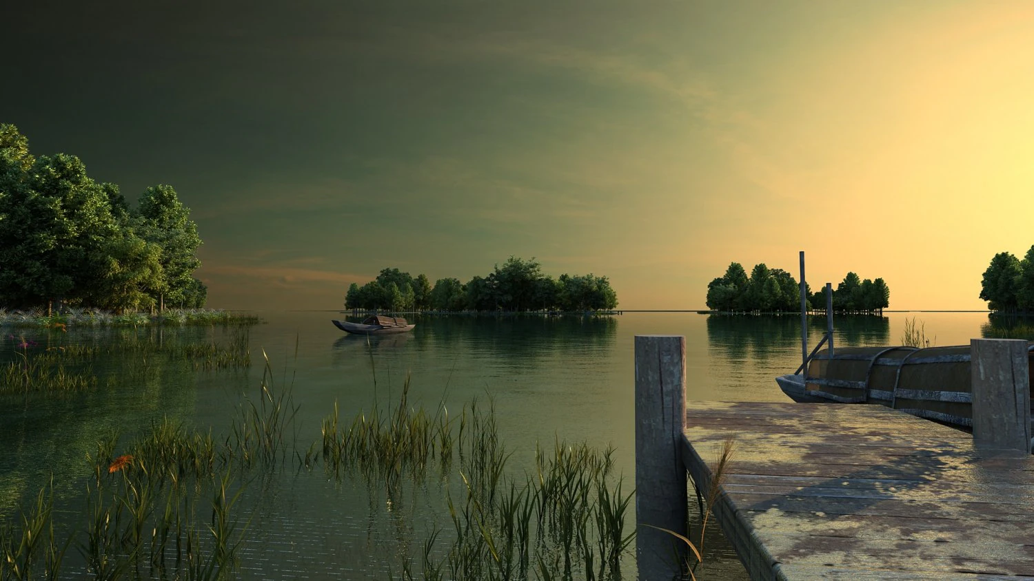 Lake 3D Model .c4d .max .obj .3ds .fbx .stl .blend 