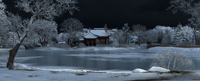 Snow scene 3D 模型 .c4d .max .obj .3ds .fbx .stl .blend