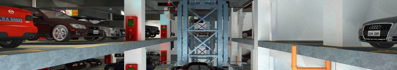Tiered Garage 3D Model .c4d .max .obj .3ds .fbx .stl .blend 