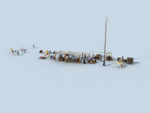 Ancient bazaar characters 3D Model