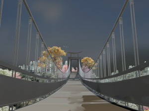 Suspension bridge 3D Model