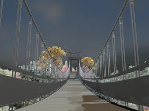 Suspension bridge 3D Model