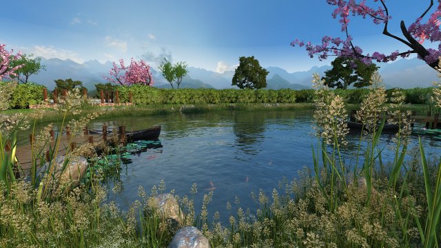 Pond Model 3D .c4d .max .obj .3ds .fbx .stl .blend