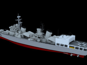 Missile equipped destroyer 3D Model