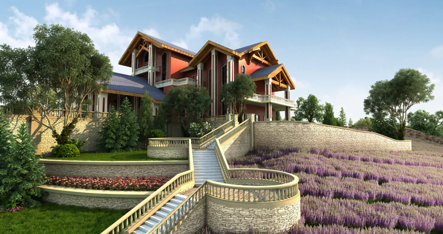 Villa 3D Model .c4d .max .obj .3ds .fbx .stl .blend 