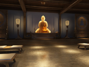 Buddhist hall Modelo 3D