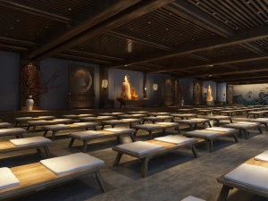 Buddhist hall 3D Model
