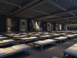 Buddhist hall 3D Model