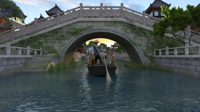 Ancient town 3D Model .c4d .max .obj .3ds .fbx .stl .blend 