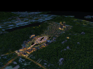 도시의 야경 3D 모델