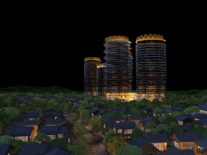 City night scene 3D Modell