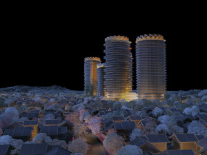 City night scene 3D Modell