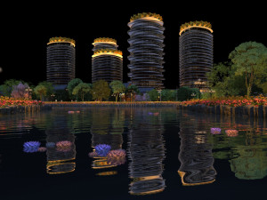 City night scene 3D Model