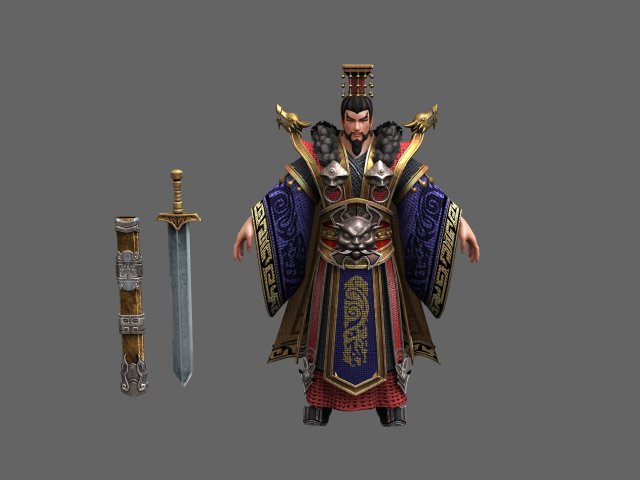 Ancient emperor 3D Model .c4d .max .obj .3ds .fbx .stl .blend 
