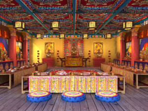 Buddha Hall 3D Model