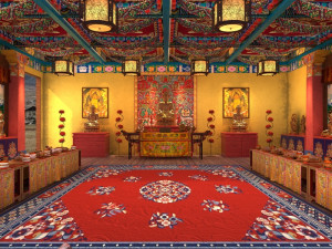 Buddha Hall 3D Model