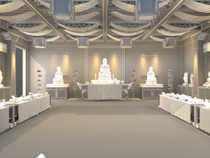 Buddha Hall 3D Model