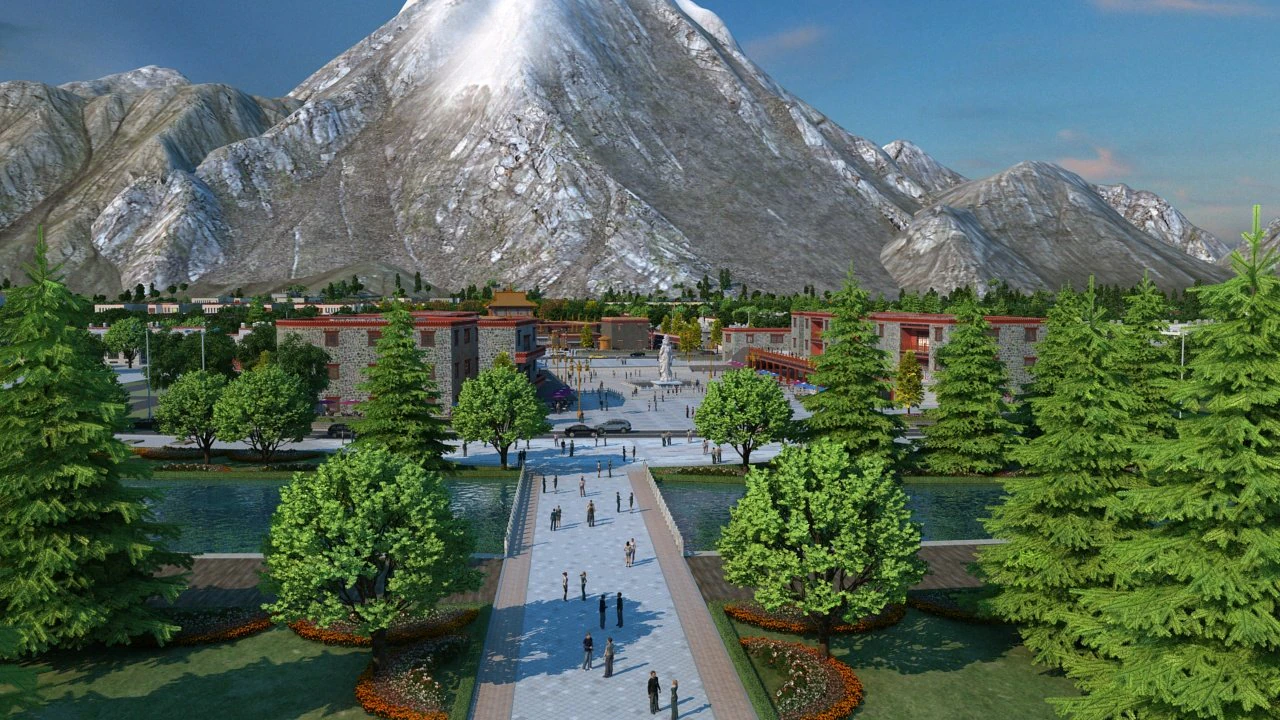Tibetan architecture 3D Model .c4d .max .obj .3ds .fbx .stl .blend