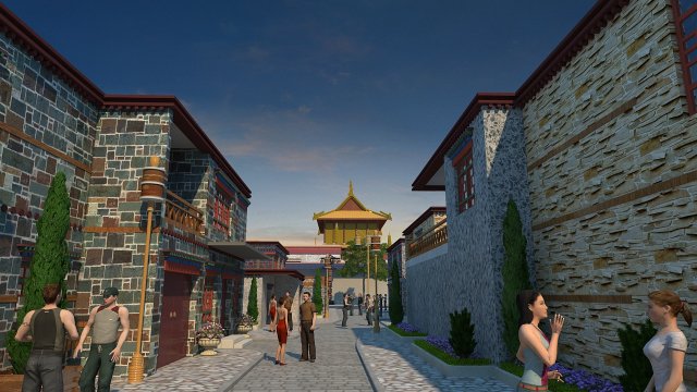 Tibetan architecture Model 3D .c4d .max .obj .3ds .fbx .stl .blend 
