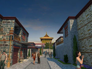 Arquitetura tibetana Modelo 3D