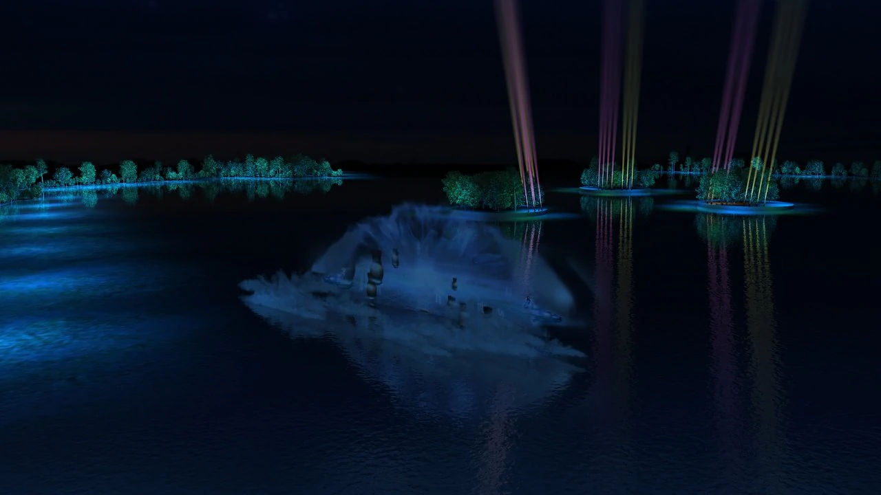 City night view 3D Model .c4d .max .obj .3ds .fbx .stl .blend 