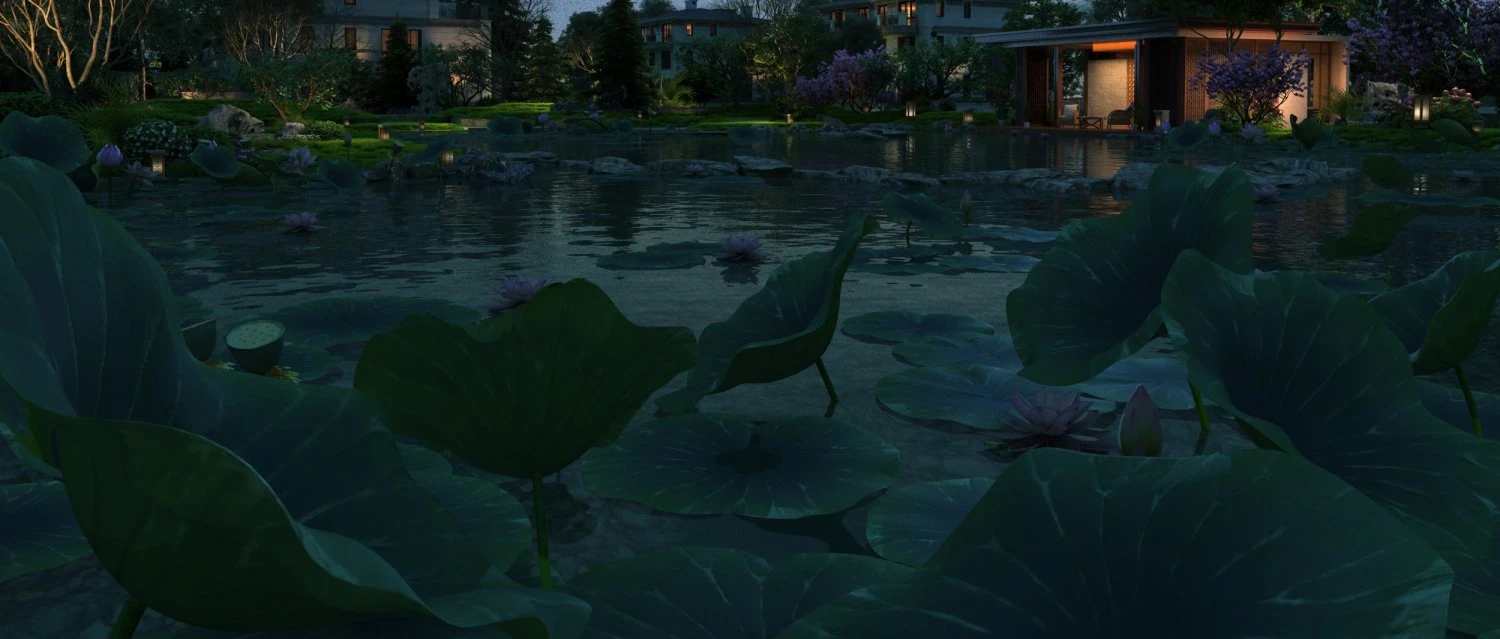 Lotus Pond 3D Model .c4d .max .obj .3ds .fbx .stl .blend 