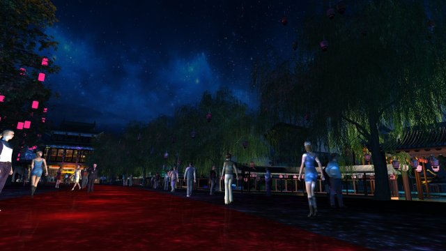 City night view 3D Model .c4d .max .obj .3ds .fbx .stl .blend 