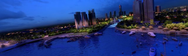 City night view Modèle 3D .c4d .max .obj .3ds .fbx .stl .blend 