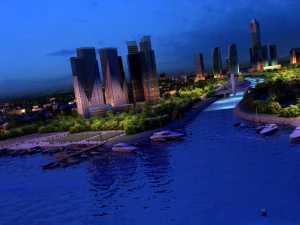 Nocny widok na miasto Model 3D