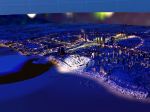 City night view Modèle 3D