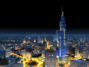 Nocny widok na miasto Model 3D