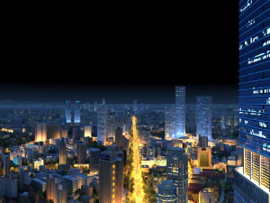 City night view 3D Model