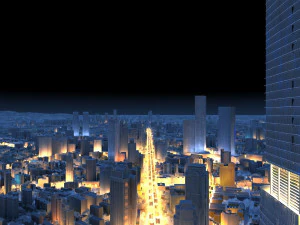 City night view 3D Model