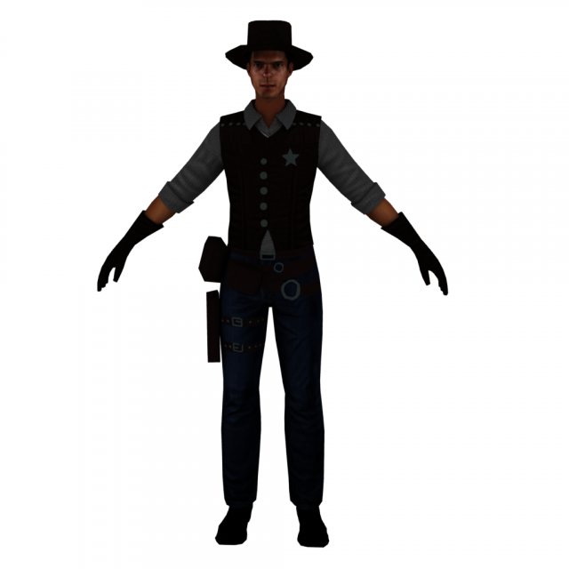 Sheriff 3D Модель .c4d .max .obj .3ds .fbx .stl .blend 
