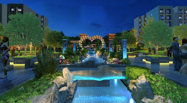 City night view Modelo 3D .c4d .max .obj .3ds .fbx .stl .blend