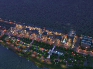 Town night view Modelo 3D