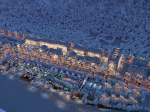 Town night view Modelo 3D