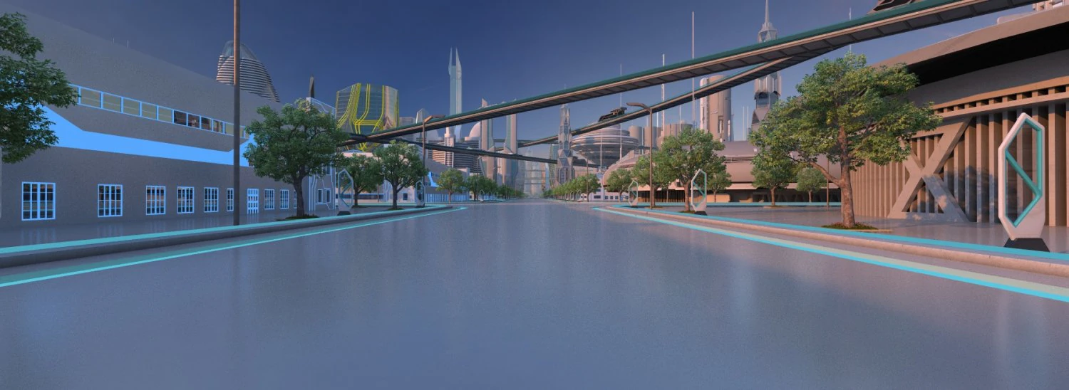 Futuristic city 3D Model .c4d .max .obj .3ds .fbx .stl .blend 