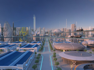 Futuristic city 3Dモデル